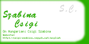 szabina csigi business card